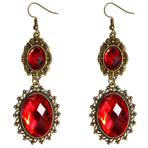 RareLove Lolita Red Rhinestone Teardrop Chandelier Dangle Earrings