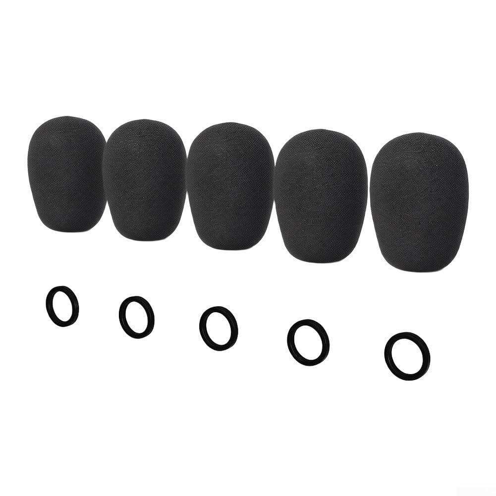 Parabrisas de espuma de alta densidad para micrófonos de auriculares de aviación, color negro