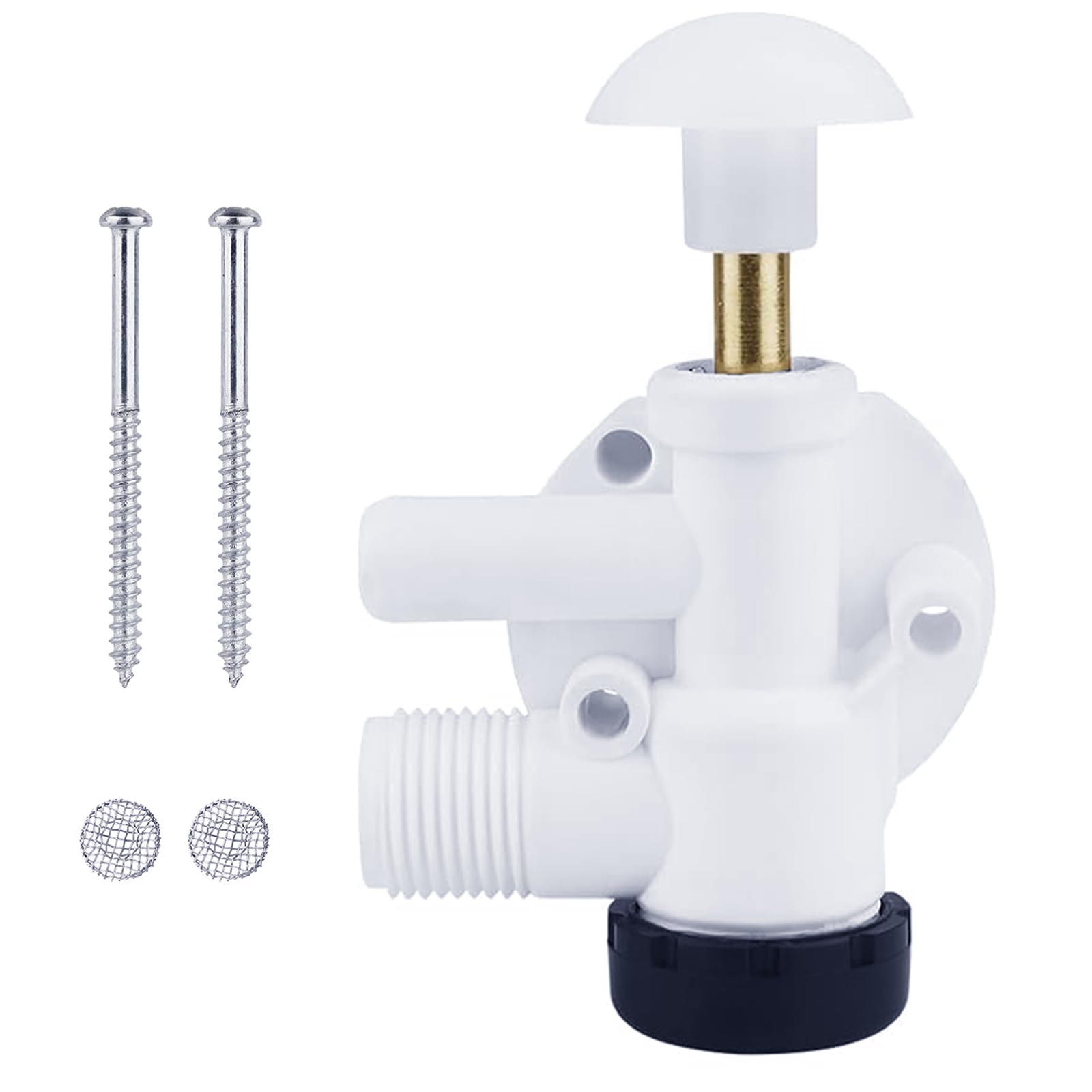 385314349 RV Toilet Water Valve Kit Replacement for Camper Trailer Boat Vacuflush Pedal Flush Toilet, RV Toilet Flush Valve Compatible with Dometic Sealand Toilet Parts