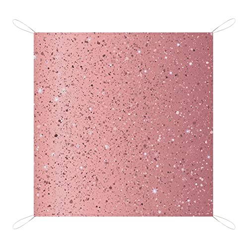 Vamabore Rose Gold Giltter Large Outdoor Picnic Blanket Waterproof Foldable Picnic Mat Beach Blanket 59
