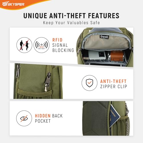 Image of SKYSPER Sling Bag RFID Cross Body Bag Recycled Crossbody Backpack Travel Daypack