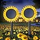 VGYVGYCC Strahlende Sonnenblumen Solarleuchten: Hochwertige Led-Bodenleuchten Mit WarmweißEm Licht, Wasserdicht Und Wetterfest, Perfekt FüR Garten Und Balkon.（2 StüCk ）