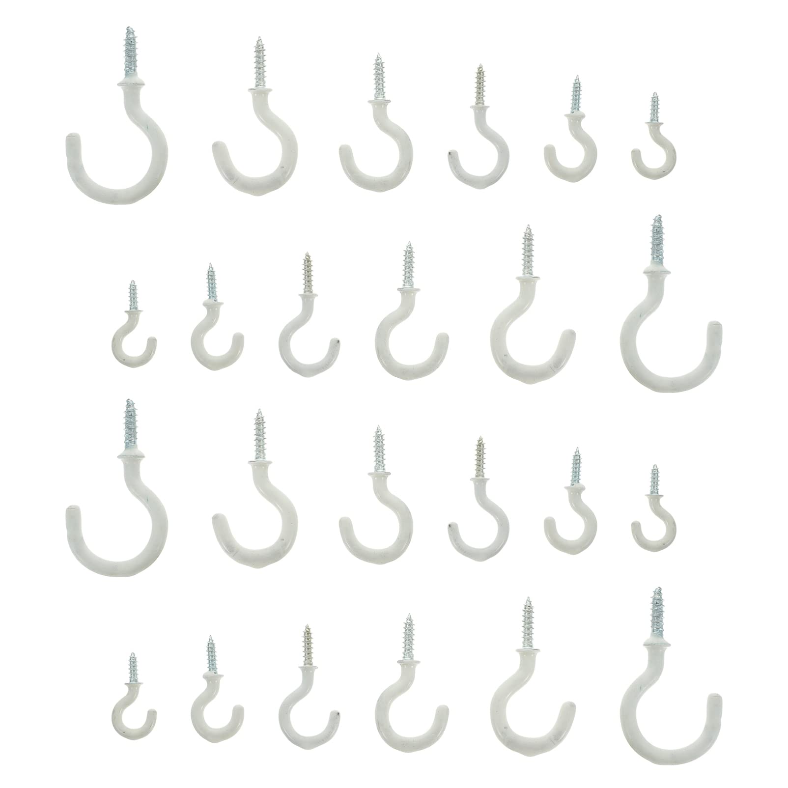 Vernickelt Metall-Deckenhaken, einschraubbare Ösenhaken, 100 Stück Schraubhaken, Deckenhaken, Tassenhaken, Außenhaken für