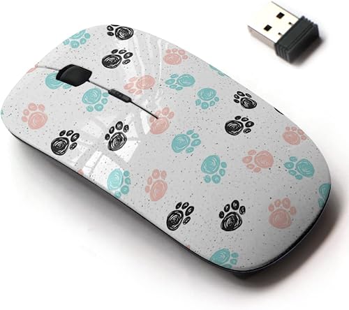 Miniatura 1 de Ratón inalámbrico 2.4G con bonito diseño de patrón para todas las computadoras portátiles y computadoras de escritorio con nano receptor, garabatear