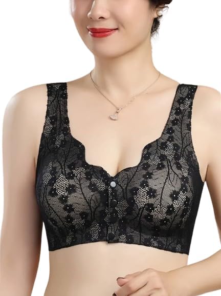 Women's Cotton Spandex Fancy Padded Front Open Baby Feeding Nursing Bra for New Moms Comfortable Maternity Wear with Soft Cups for Pregnancy Post Delivery Daily Use Size -M-picture-17