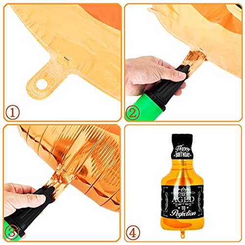 13Pcs Beer Mylar Helium Balloons Corona Whiskey Bottle Beer Mug Golden Pentagram Balloon Beard Foil Balloons For Birthday,Webbing,Beer Themed Party Decoration Supply #TOP2