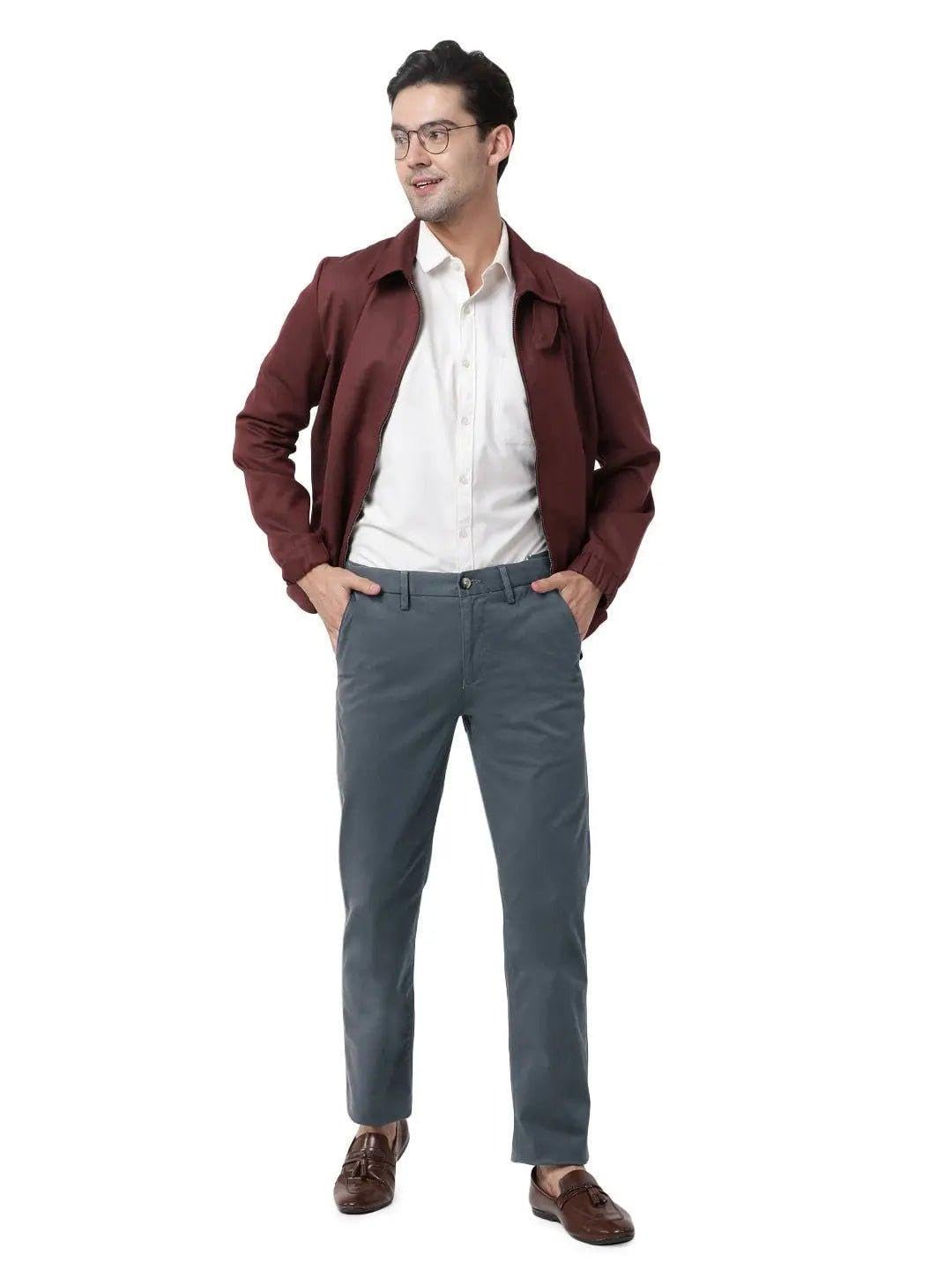 minus one Men's Slim Fit Stretchable Chino Pants | Flexi Waist Casual Trousers | Cotton Lycra Blend Formal Wear-picture-33