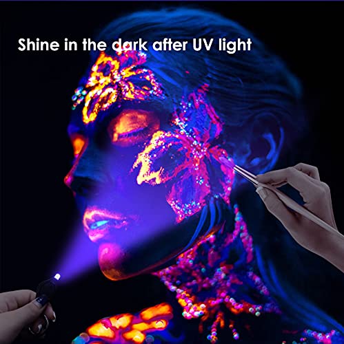 Creamify Lichtgevende verf, 24 stuks, neonkleuren, bodypainting, verf gebruikt voor carnaval, make-up, bodyverf, fluorescerende kleuren, gezichtsverf, kinderschmink, neonschmink, 8 kleuren - Image 5