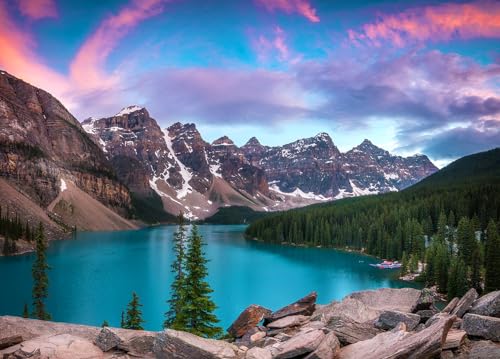 Jigsaw Puzzles 1000 Piece for Adults, Moraine Lake in Banff National Park Canada Puzzles, Yoho National Park,Rocky Mountains Jigsaw Puzzles for Adults 1000 Pieces and up, for Mon and Friends Gift
