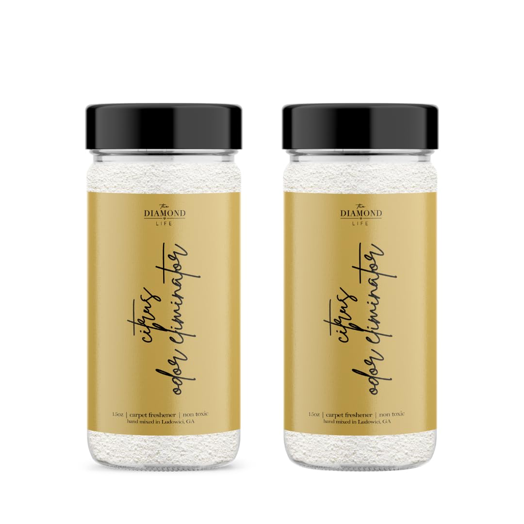 Home "Citrus" Lemon & Mango Carpet Deodorizer Odor Eliminato Powder For Home, Vaccuuming Upholstery, Pet Urine, Dog Bed/Cat Litter Box(Two Pack)