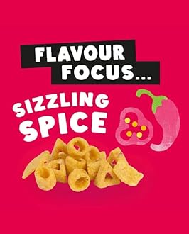 Indulge - Crunchy Corn Nibbles - Sizzling Spice Flavour - Gluten Free, Low Salt, Low Fat, Nut Free, Vegan - 20g x 8 bags (20g (Pack of 8), Sizzling Spice)