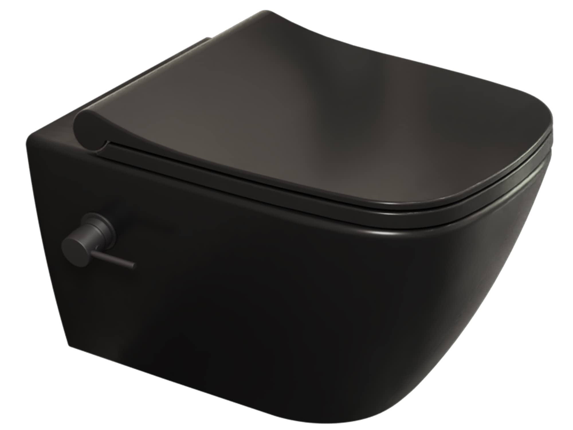 Aqua Bagno Taharet - WC doccia con rubinetto, WC con funzione bidet, nero opaco