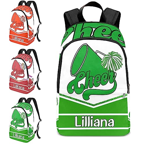 zaaprintblanket Personalized Green Cheer Cheerleader Backpack Casual Daypack Bag for Man Woman