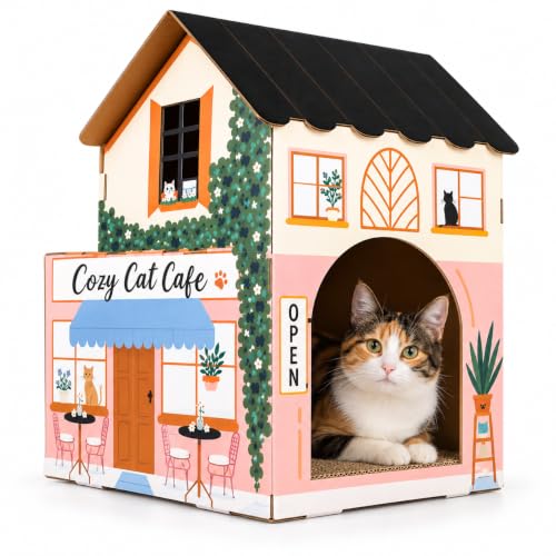 American Cat Club Cat House with Scratcher...