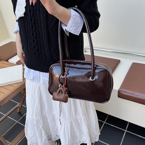 PU Leather Shoulder Bag Retro Underarm Bag Handbags with Pendant for Women and Girls3