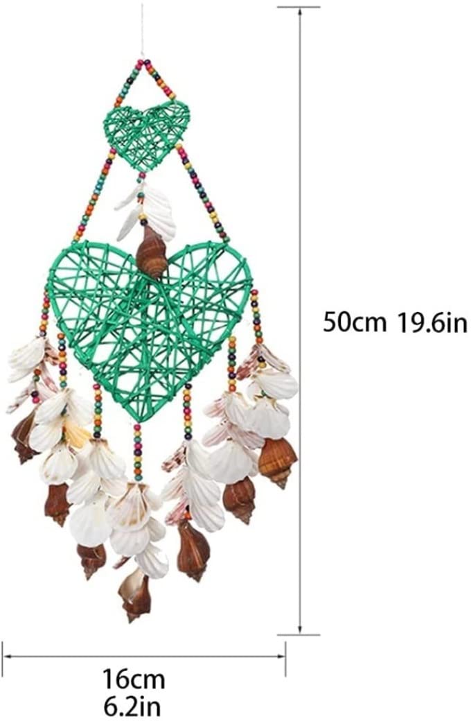 Campanelli A Vento All'Aperto Carillon di Vento A Forma Conchiglia A Cuore Decorazione per Porta della Camera da Letto Sospesa Creativa del Giardino Casa Regalo Decorazione Interna(Yellow)