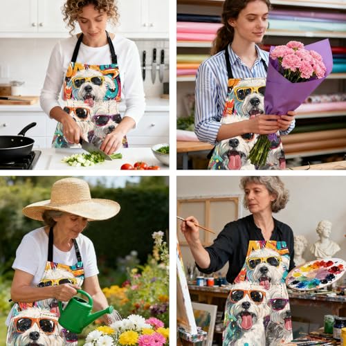 Image of Nuxovilar Cute Apron with Pockets, 26.77 * 30.7 Inches, Versatile for Meal Prep, Baking, Holiday Cooking