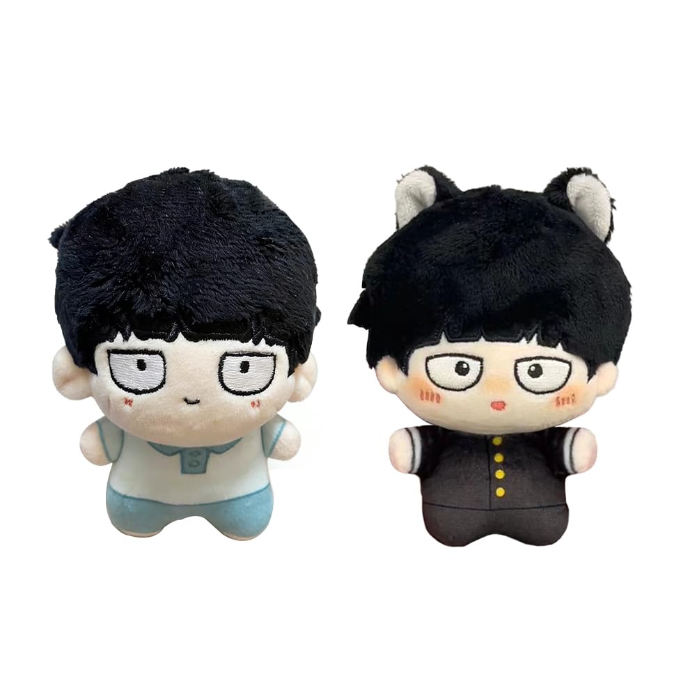 Gooyeh Mob Plush Anime Kageyama Shigeo Soft Stuffed 10cm Cartoon Figure Pendant Pillow Bag Keychain Decoration Birthday Gifts for Friend 2PCS