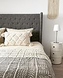 BOHORIA® Musselin Tagesdecke The Aztec Throw Single extra groß 130x170cm | 100prozent Baumwolle | Oeko-Tex® | Überwurf für Sofa, Sessel und Bett | Sofadecke Wolldecke Wohndecke (Obsidian)