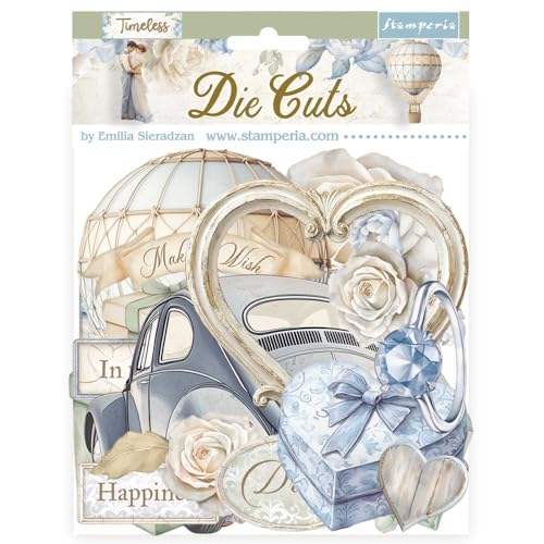 Stamperia - Die Cuts for Scrapbooking, Albums, Card Making, Bullet Journalling and More, Laser Cut Cardboard Shapes, Easy to Glue, Perfect for Hobbies, Crafts, and Gifting (Timeless) (Assorted)