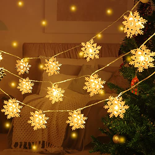 Christmas Lights, Christmas Decorations Led Lights Outdoor Battery Operated Christmas Decorations Snowflake String Lights Christmas Tree Lights For Indoor Outdoor Christmas Decor Patio Garden Party