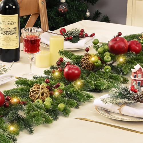 Christmas-Garland-Decorations-59-FT-Norfolk-Pine-Garland-with-Faux-Fruits-Berries-Cedar-Garland-Pine-Garland-Christmas-Garland-for-Mantle-Indoor-Outdoor-Table-Door-Christmas-Decor Christmas Garland Decorations 59 FT Norfolk Pine Garland with Faux Fruits Berries Cedar Garland Pine Garland Christmas Garland for Mantle Indoor Outdoor Table Door Christmas Decor