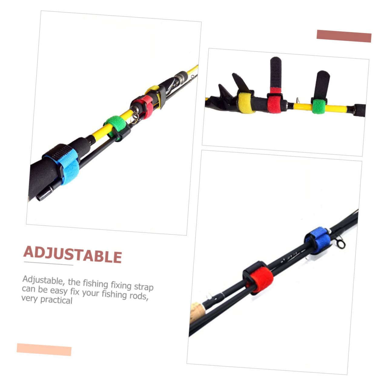 YARNOW Lot De 4 Supports De Canne À Pêche Portables Sangles Attaches Pour Canne À Pêche À La Mouche Réutilisables Pour La Pêche En Plein Air 20 Pièces X 4