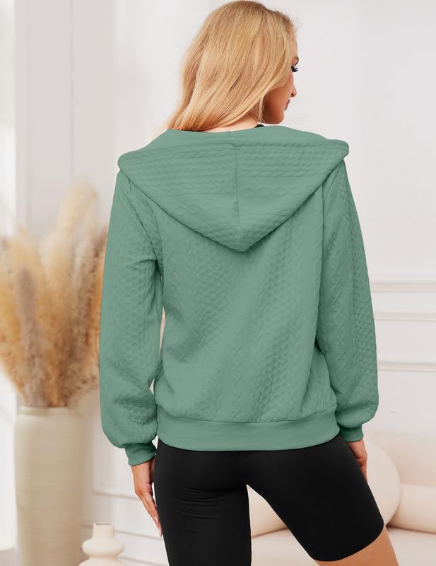 Women's Oversized Zip Up Hoodies Sweatshirts Sweater Fall Outfits Casual Drawstring Jackets2