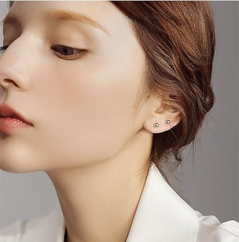 Hopply Screw On Earring Backs For Women,Hypoallergenic Surgical Steel Stud Earrings Ball Star Circle Simple Geometric Cartilage Helix Flat Back Piercing Earrings #TOP5