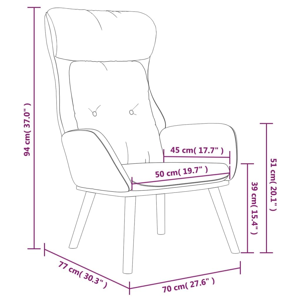 Poltrona relax imbottita spessa con tessuto e rivestimento in PVC, telaio in metallo e gambe in legno di gomma per un comfort stabile in soggiorno