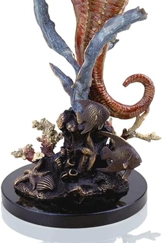 Miniatura 3 de Figura grande de caballito de mar con coral