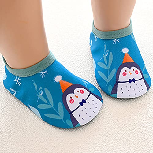 Boys Girls Swim Water Shoes Toddler Cartoon Lightweight Non-Slip Quick Dry Swim Barefoot Kids Beach Walking Aqua Socks. / (Blue, 4-5Years)2