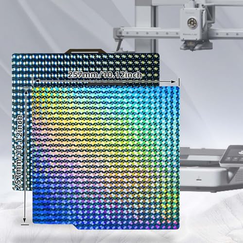 Image of IdeaFormer-3D Smooth Mosaic Ball+Diamond Ball PEA Build Plate for Bambu Lab X2D /X1 /X1C /X1E /P1P /P1S /P2S /A1, Flexible PEA Spring Steel Effect Sheet Holographic Print Bed Platform 257x257mm for Bambu Lab