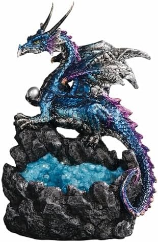 ICE ARMOR 5.5" H Blue Dragon on Faux Crystal Cave Figurine Statue ...