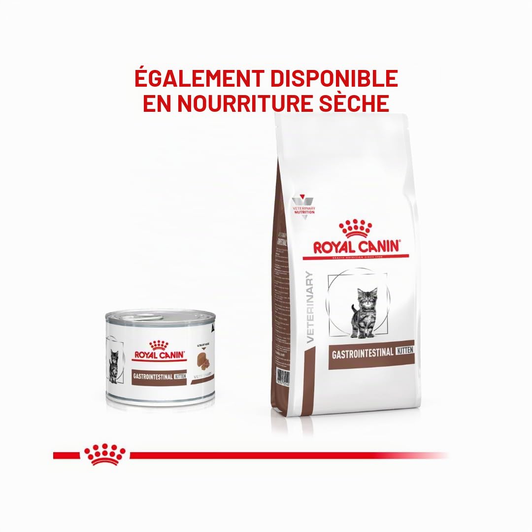 Royal Canin Veterinary Gastrointestinal Kitten | 12 x 195 g | Alimentation Humide pour Chatons | Mousse Ultra Douce | pour favoriser la Digestion et la Croissance des Chatons