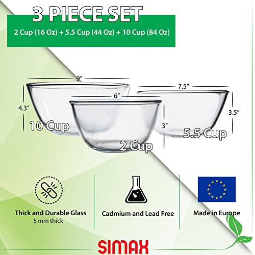 Set de 3 tazones de vidrio SIMAX resistente al horno y microondas miniatura 2