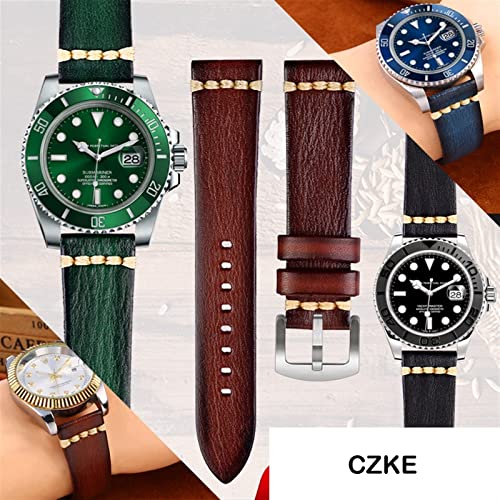 Sangle de montre en cuir fait main 20mm 22mm d'exception pour chronographe classique