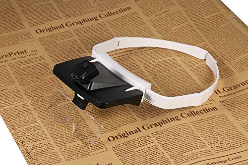 Ajcoflt TH9203 Headband Magnifier Óculos LED Lupa Cabeça Ampliador Lupa Lupa Intercambiável 5 Lentes