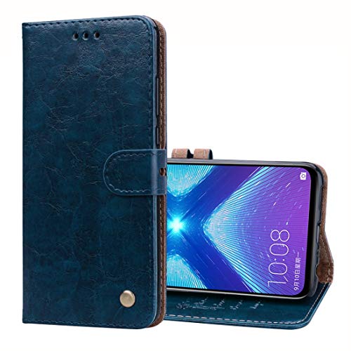 Compatibile con HUAWEI Honor VIEW 10 LITE/Honor 8X JSN-AL00; JSN-AL00a; JSN-TL00; JSN-L21 Custodia COVER flip LIBRO STAND GEL eco pelle portafoglio porta carte (blu)