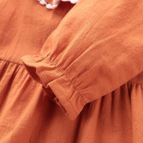 iFCOW Meisje Lange Mouw Jurk, Baby Meisje Jurk Peuter Lange Mouw Ruches Kraag Jurk - Image 5