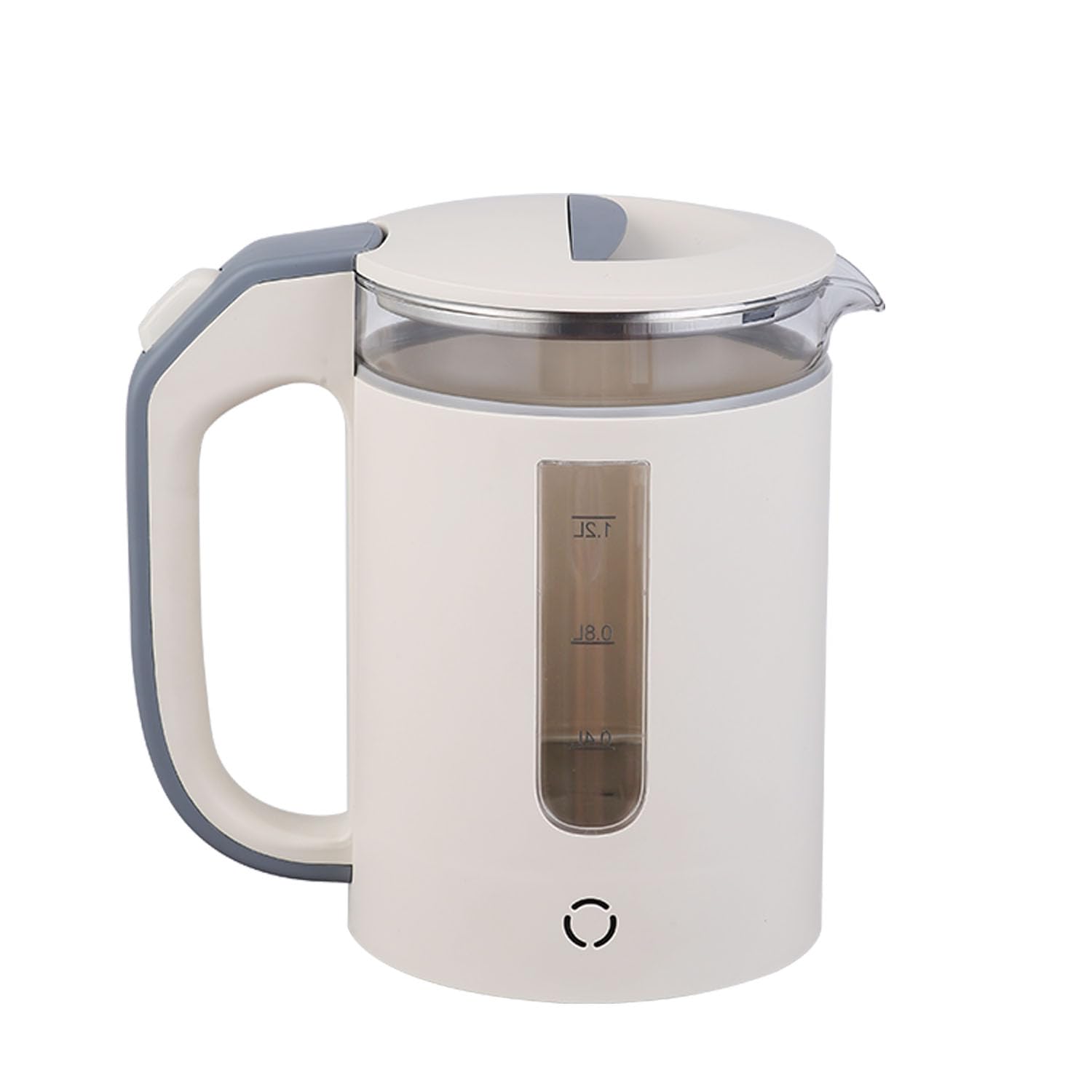 Stainless Steel Water Kettle 1.2L 1000W Borosilicate Glass Electric Kettles Fast Boil & Quiet Water Boiler and Heater for Coffee or Tea, BPA Free, Auto Shut-Off and Boil Dry Protection (Beige)