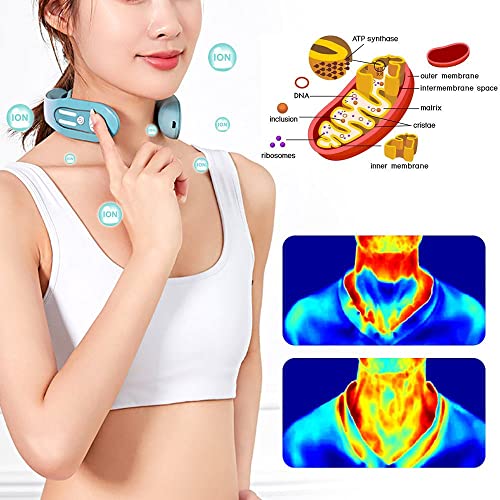 Celosmo Ems Neck Acupoints Lymphvity Massager Device Electric Deep Tissue 3D Massage Neck Massager Usb Charge 12 Modes Neck Lymphatic Massager For Women Men Gift (Blue) #TOP1