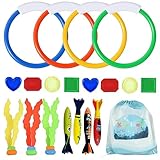🎁【Gutes Geschenk für Kinder】Tauchringe set ist das beste sommer-tauchgeschenk für kinder, poolparty dekorationen, wasserspielzeug kinder, pool spielzeug, geburtstagsgeschenke. Tauchringe für kinder weit verbreitet in sommerferien, schwimmunterricht, tauchtraining, badezeit, wasserparks, etc. Tauchspielzeug ist das perfekte sommergeschenk für söhne, töchter, enkelkinder, enkelinnen, neffen, nichten.