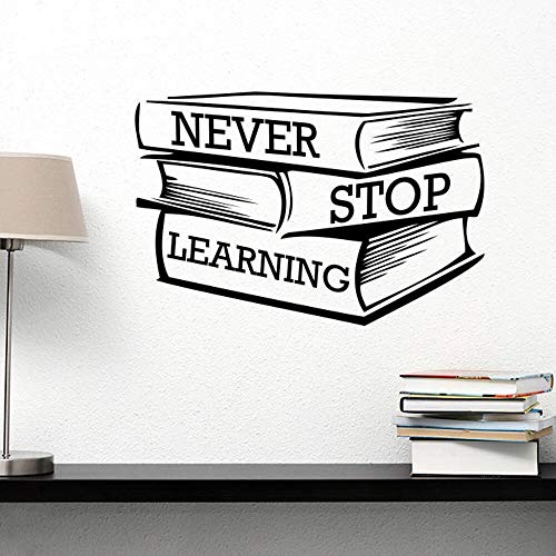 Preisvergleich Produktbild Tianpengyuanshuai Wandtattoos inspirierende Zitat Wandaufkleber Bibliothek Klassenzimmer Dekoration Vinyl Wandbilder Bücher Lernen Tapete 63X94cm