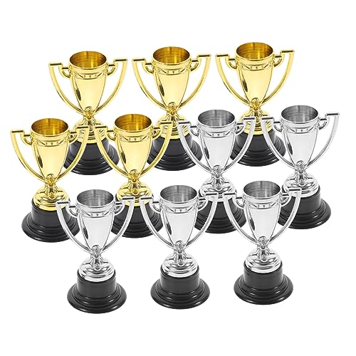 BESPORTBLE 10 Pçs Troféu De Plástico Mini Troféus Copos De Plástico Dourado Troféu De Futebol Para C