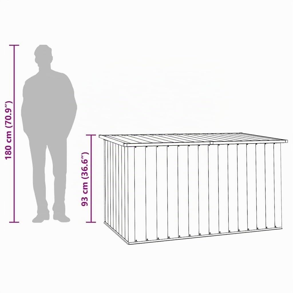 vidaXL Caja de almacenaje para jardín gris 171x99x93 cm