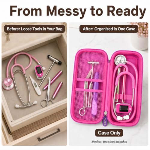 Image of ALKOO Stethoscope Case for 3M Littmann Classic III /Cardiology IV,Lavender | for MDF Acoustica Stethoscopes, for Nurses, Doctors, Nursing School Essentials, Students, Clinic, EMS, Travel, Hard Bag Only