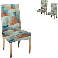 Vista 108 de TOMWISH Fundas para Sillas De Comedor 6, Fundas para sillas de comedor, pintura de arte abstracto, funda extraíble elástica de elastano para silla