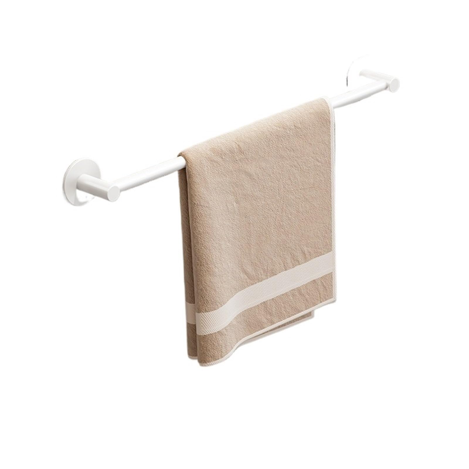 Towel Racks For Bathroom Self Adhesive Single Bar,Aluminum Drill Rack Wall Mount Holder,Waterproof Rustproof Rail For Kitchen(White,60cm)