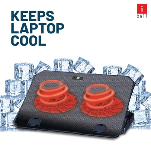 iBall ICEPAD LP1 Laptop Cooling Pad, Mesh Surface, 125 mm Bigger Fan, Suitable up to 15.6 Laptops, Ergonomic Designed, 2 Adjustable Height, 1 USB Port - Image 2